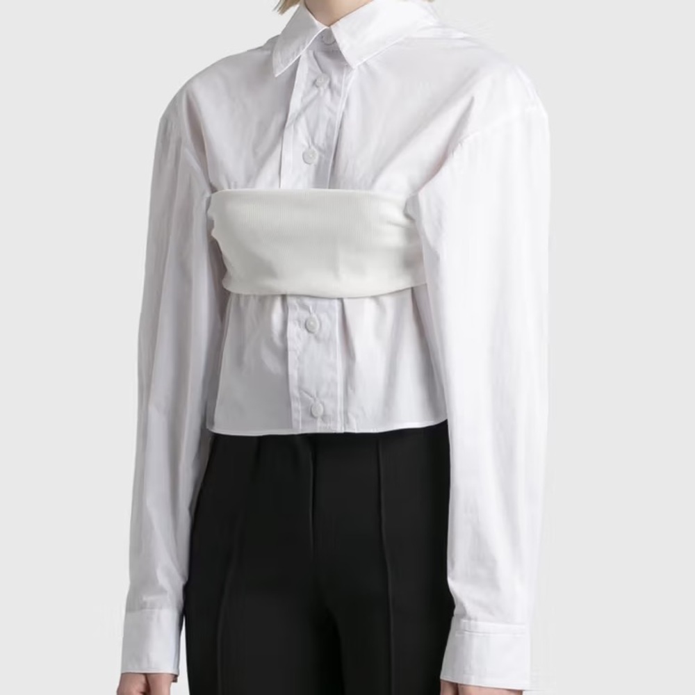 Christopher Esber White and Cream Layered Top